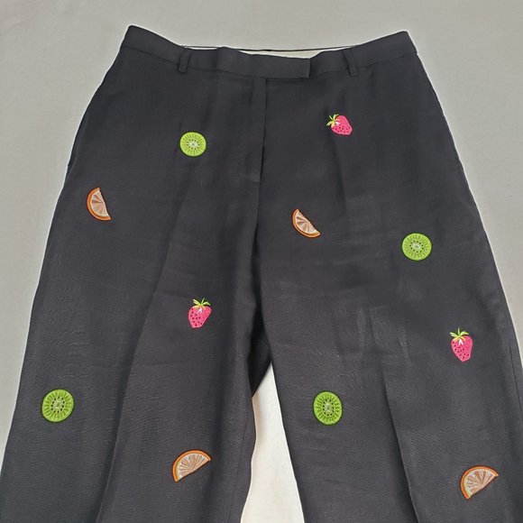 Mercer & Madison Petites Womens Linen Ankle Trouser Pant Size 12P Black Fruit - Picture 7 of 16